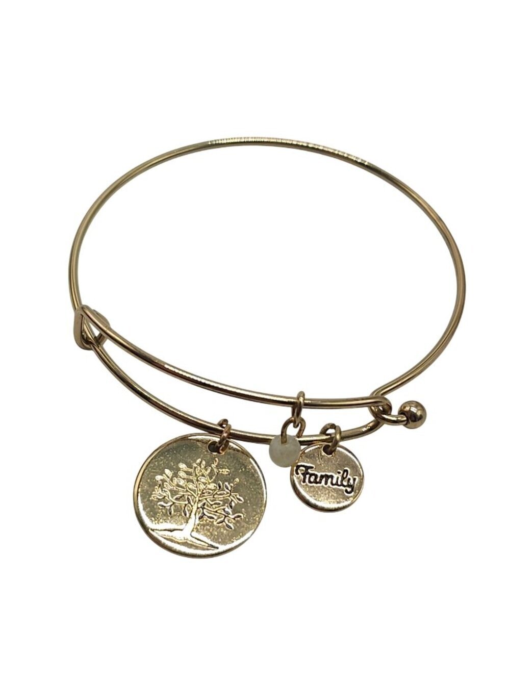 Alex And Ani Gold-Tone Family Tree Charm Bangle Bracelet Adjustable 2012 Energy